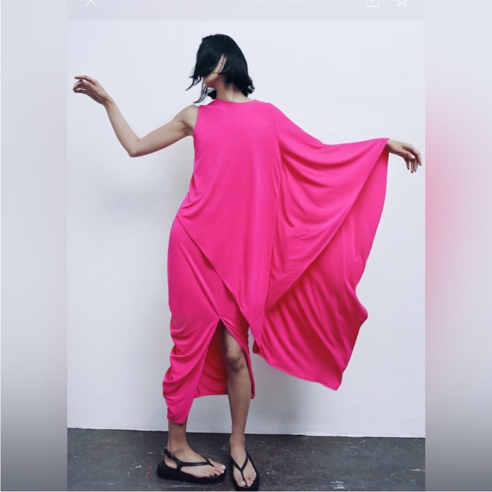 Zara limited edition draped side midi skirt